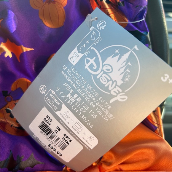 NEW Disney Dress Minnie Mouse Halloween Bow purple orange metallic bats black 7 - Picture 3 of 7